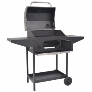 vidaXL BBQ Charcoal Smoker Black