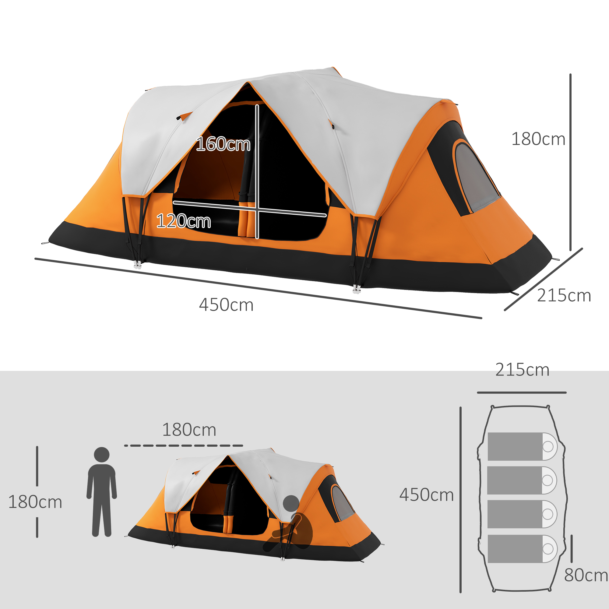 Outsunny 5-6 Man 2 Room Tent Outsunny 5-6 Man 2 Room Tent