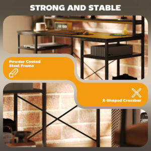 Homcom Computer Desk w/ Monitor Stand