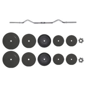 vidaXL Curl Barbell w/ Plates 90kg