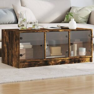 vidaXL Coffee Table w/ Glass Doors