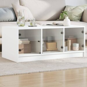 vidaXL Coffee Table w/ Glass Doors