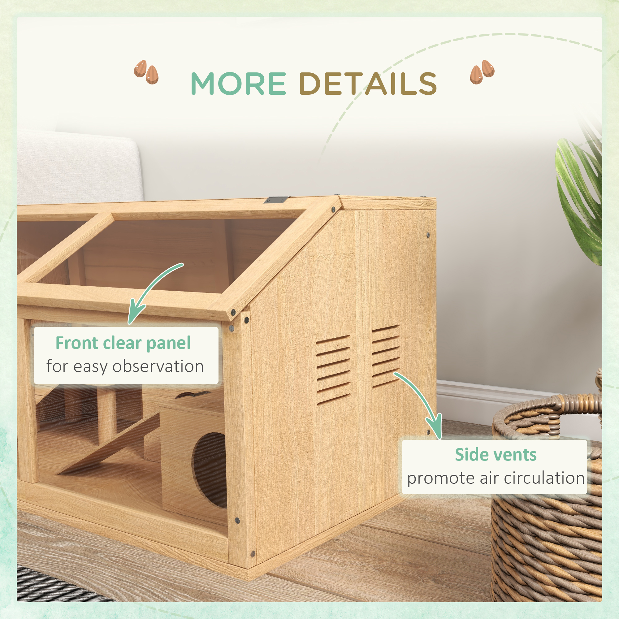 PawHut Wooden Hamster Cage PawHut Wooden Hamster Cage