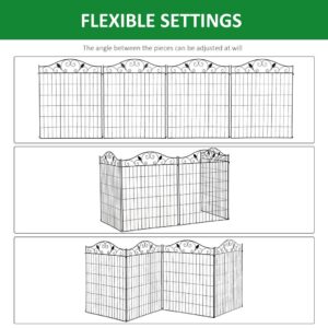 Outsunny Decorative Fence 4 Panels 44in x 12ft