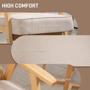 Homcom Rattan Armchair w Wood Frame