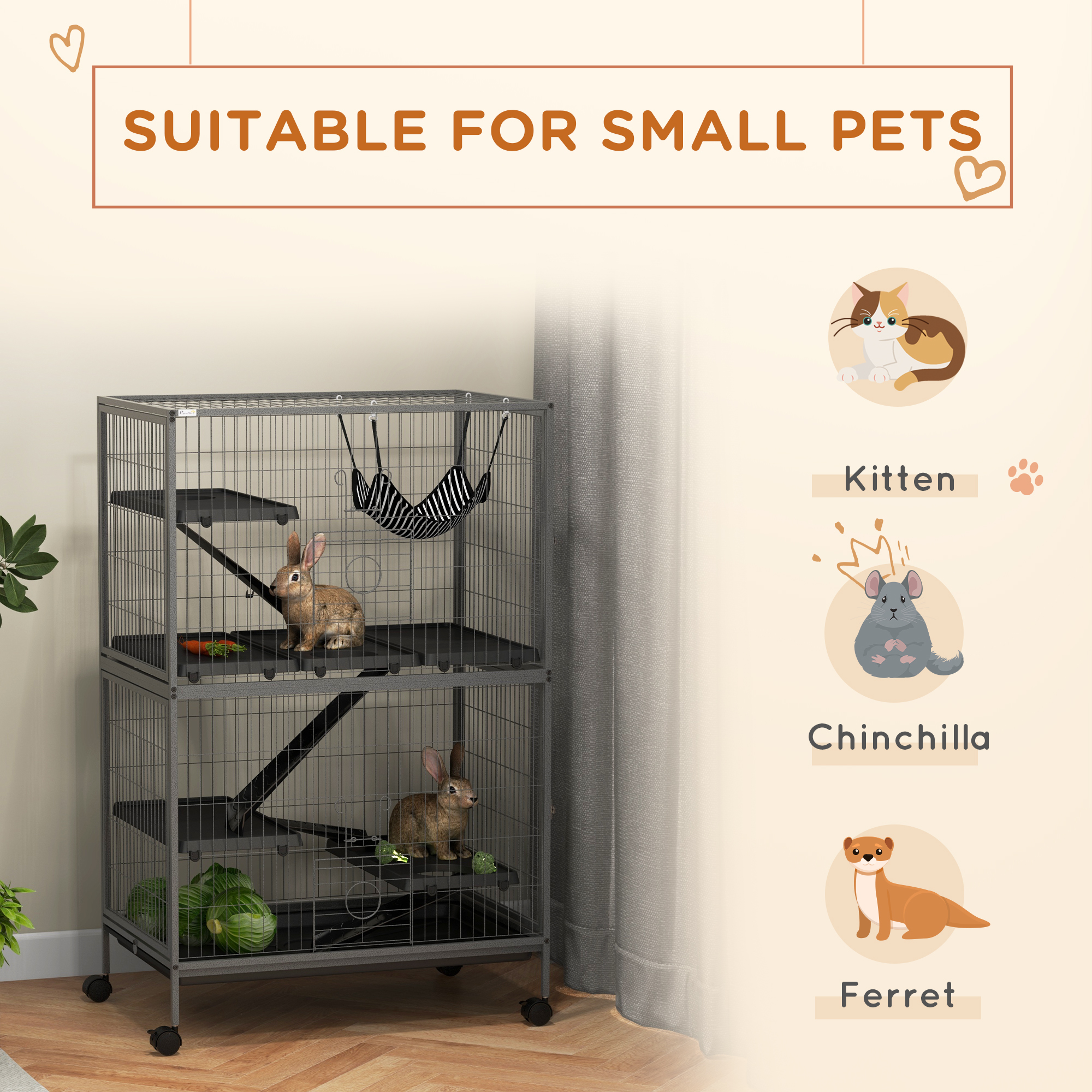 PawHut Small Animal Cage Multi Level PawHut Small Animal Cage Multi Level