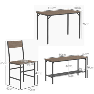Homcom Dining Table and Chairs Set
