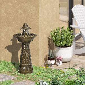 Outsunny 2-Tier Garden Water Fountain