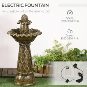 Outsunny 2-Tier Garden Water Fountain
