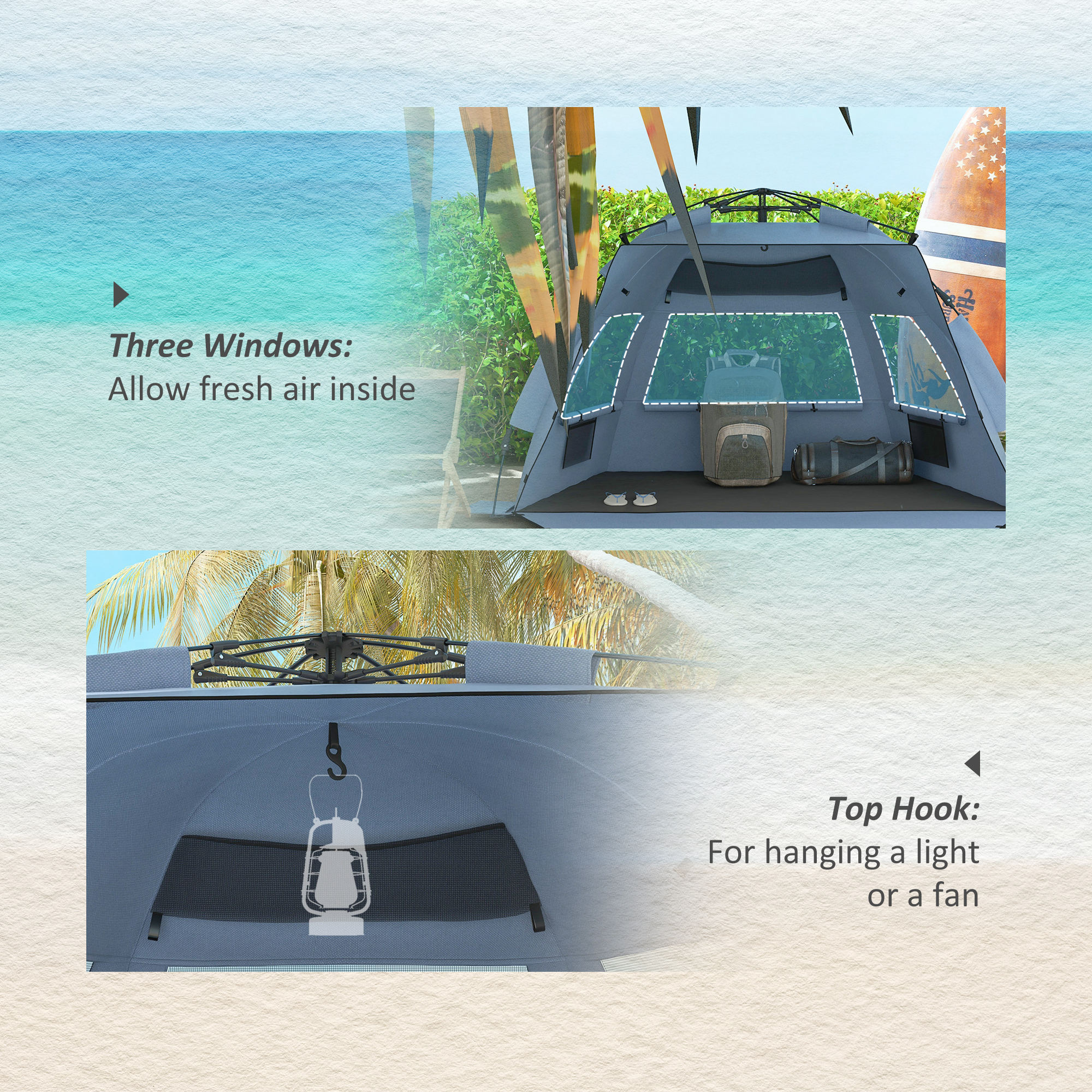 Outsunny 2-3 Man Pop Up Beach Tent Outsunny 2-3 Man Pop Up Beach Tent