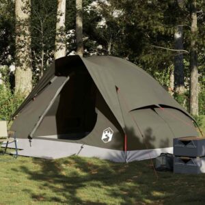 vidaXL 4-Person Dome Tent Brown