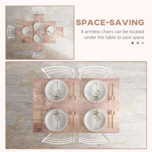 Homcom 5pc Dining Set 4 Chairs