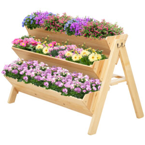 Outsunny 3 Tier Wooden Plant Stand
