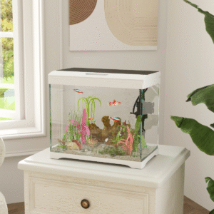 PawHut 17L Glass Fish Tank with Filter