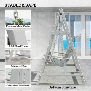 Outsunny 2 Seater Wooden Swing Seat