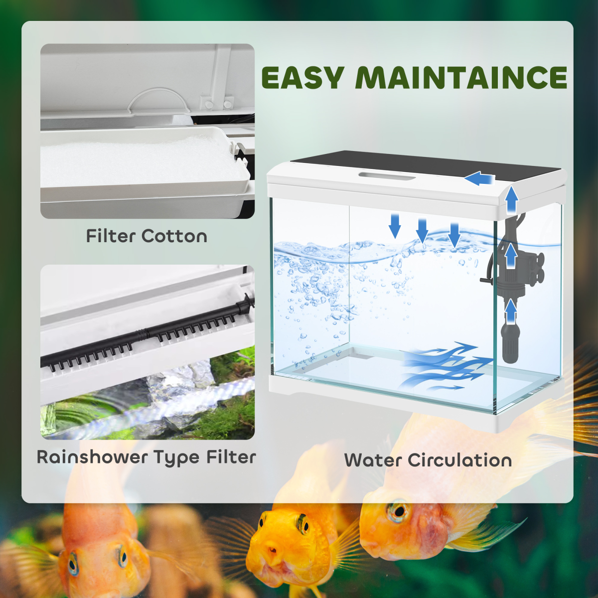 PawHut 17L Glass Fish Tank with Filter PawHut 17L Glass Fish Tank with Filter