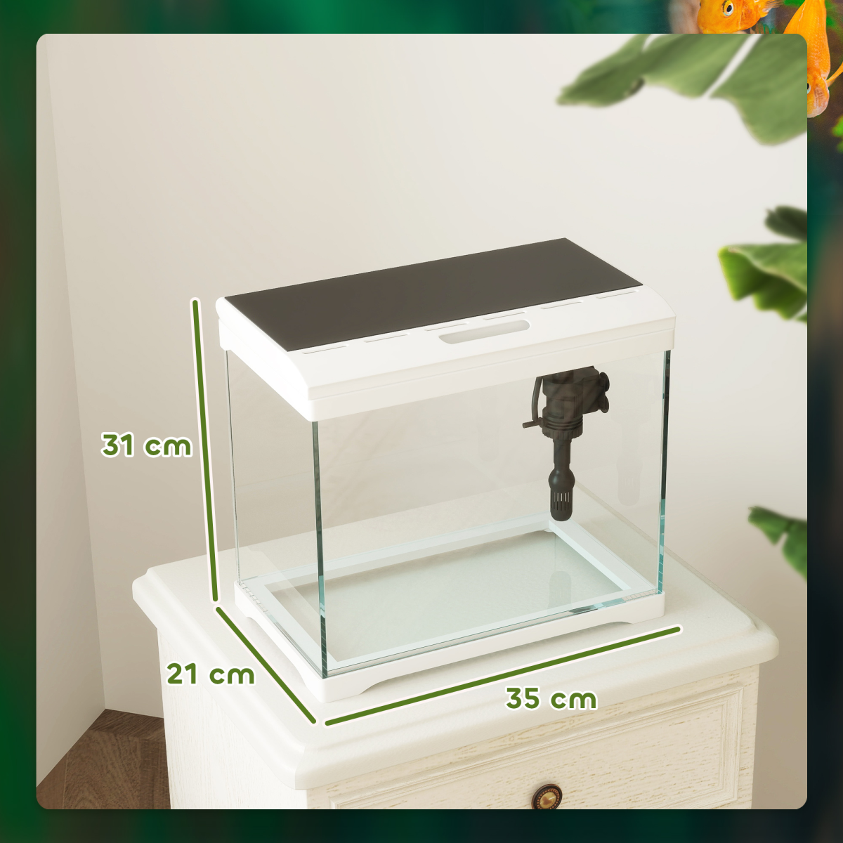 PawHut 17L Glass Fish Tank with Filter PawHut 17L Glass Fish Tank with Filter