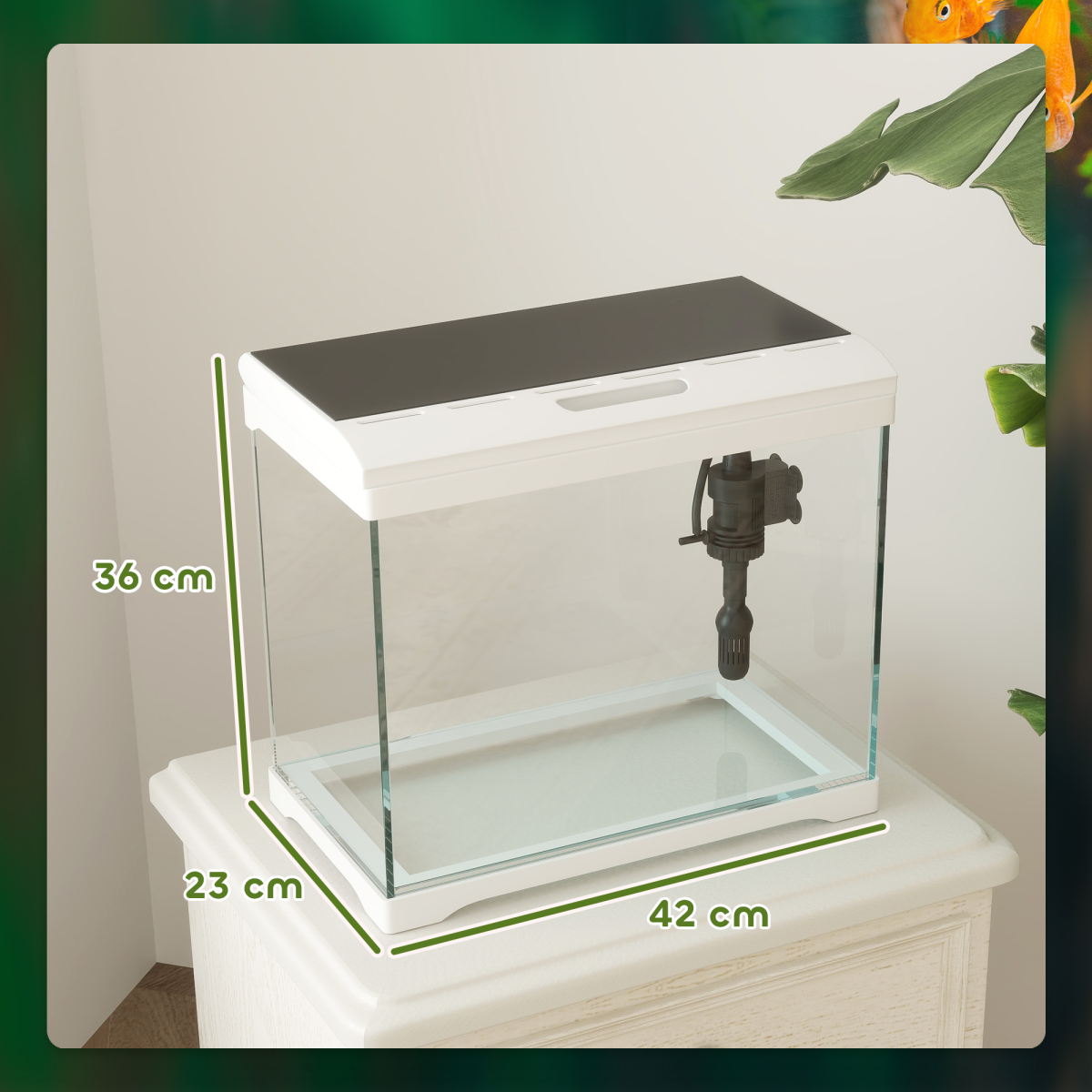 PawHut 27L Glass Fish Tank with Filter PawHut 27L Glass Fish Tank with Filter