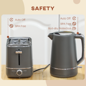 HOMCOM Kettle and 2 Slice Toaster