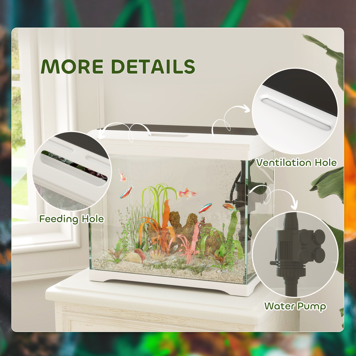 PawHut 27L Glass Fish Tank with Filter PawHut 27L Glass Fish Tank with Filter