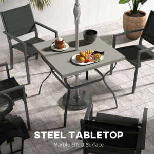 Outsunny Garden Dining Table Grey