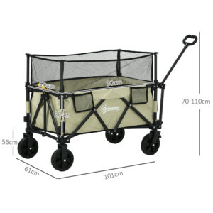 Outsunny 180L Folding Garden Trolley