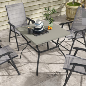 Outsunny Garden Dining Table Grey