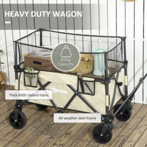 Outsunny 180L Folding Garden Trolley