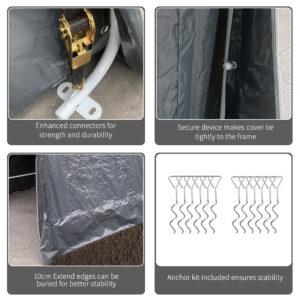 Outsunny Storage Tent 2.8x2.4x2.4m Grey