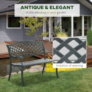 Outsunny Cast Aluminium 2 Seater Bench