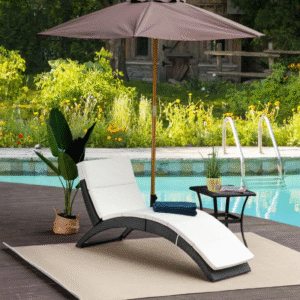 Rattan Sun Lounger w/ Cushion