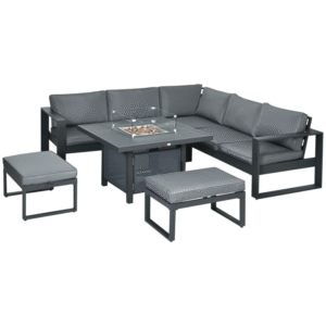 Outsunny 6pc Garden Furniture Set w/ Firepit