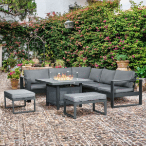 Outsunny 6pc Garden Furniture Set w/ Firepit