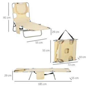 Outsunny Patio Foldable Sun Lounger