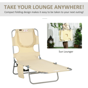 Outsunny Patio Foldable Sun Lounger