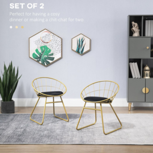 Homcom 2 Metal Wire Dining Chairs