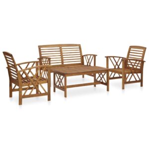 vidaXL 4pc Garden Lounge Set Acacia Wood