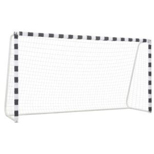 vidaXL Football Goal Metal Black & White