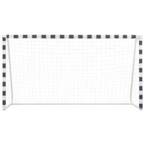 vidaXL Football Goal Metal Black & White