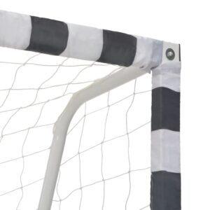 vidaXL Football Goal Metal Black & White