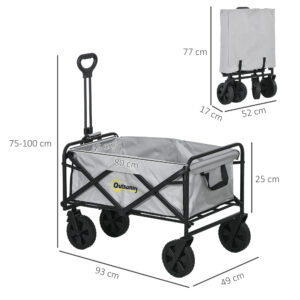 Outsunny Folding Storage Trolley