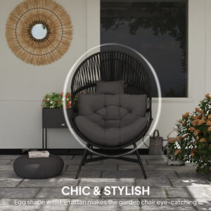 Outsunny Standing Rattan Egg Chair