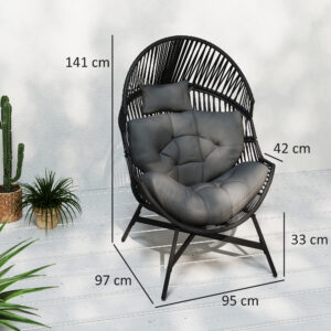 Outsunny Standing Rattan Egg Chair