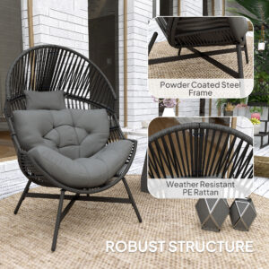 Outsunny Standing Rattan Egg Chair