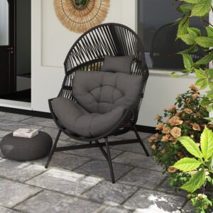 Outsunny Standing Rattan Egg Chair