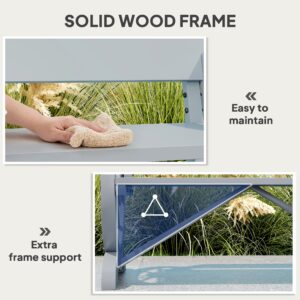 Outsunny Wooden Garden Bench Grey