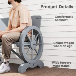 Outsunny Wooden Garden Bench Grey