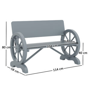 Outsunny Wooden Garden Bench Grey
