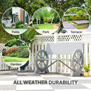 Outsunny Wooden Garden Bench Grey