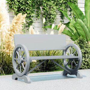 Outsunny Wooden Garden Bench Grey